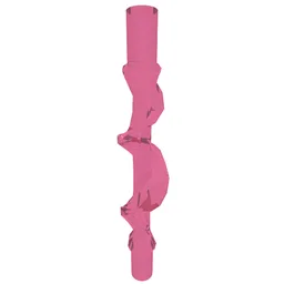 Wave / Power Burst / Flame, Bolt Spiral with Bar Ends / Trans-Dark Pink