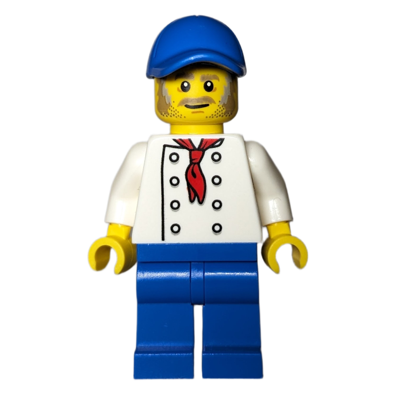 Lego Chef, White Torso, Blue Legs, Blue Cap