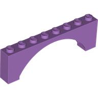 Lego Brick Arch 1 x 8 x 2 Raised / Medium Lavender