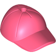 Lego Hat / Cap Short Curved Bill with Seams and Hole on Top / Coral