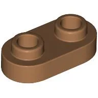 Plate Special 1 x 2 Rounded with 2 Open Studs / Medium Nougat