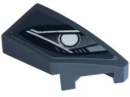 Wedge 2 x 1 x 2/3 Right with Silver Car Headlight with Bulb Pattern (Sticker) - Set 76903