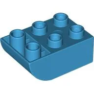 Duplo Brick 2 x 3 with Curved Bottom / Dark Azure