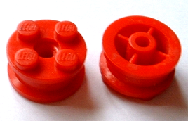 Lego Wheel Freestyle with Freestyle Pin Hole / Red