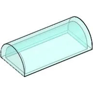 Brick Curved 2 x 4 Double, No Studs, without Groove / Trans-Light Blue