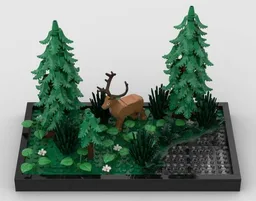 Vignette of a stag in a forest