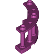 Lego Fence Spindled 4 x 4 x 2 Quarter Round with 3 Studs / Magenta