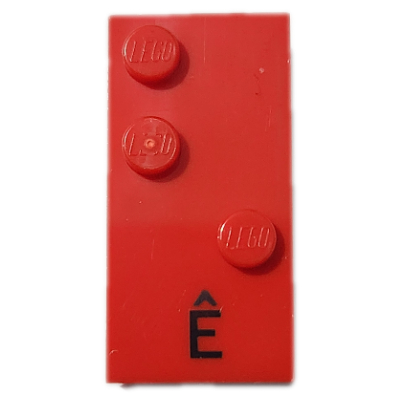 Lego Braille Brick 2 x 4 with 3 Studs ⠣ and 'Ê' Print