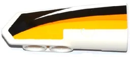Technic, Panel Fairing #21 Very Small Smooth, Side B with Yellow, Orange and White Stripes on Black Background Pattern (Sticker) - Set 42044