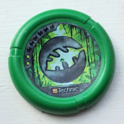 Large Figure Throwing Disk, Amazon / Jungle, 2 Pips, Leaf Logo Print / Green