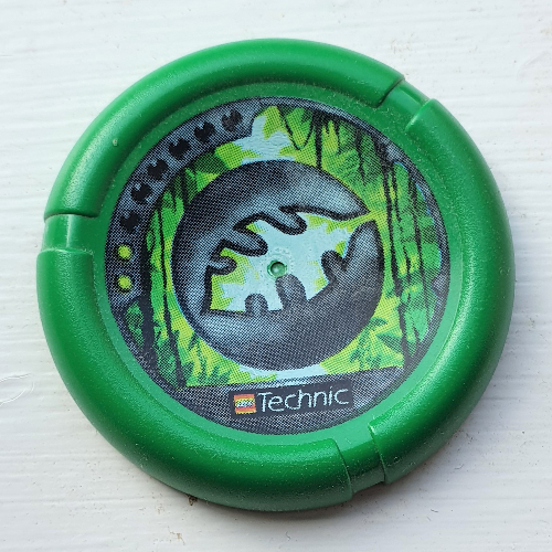 Lego Large Figure Throwing Disk, Amazon / Jungle, 2 Pips, Leaf Logo Print / Green