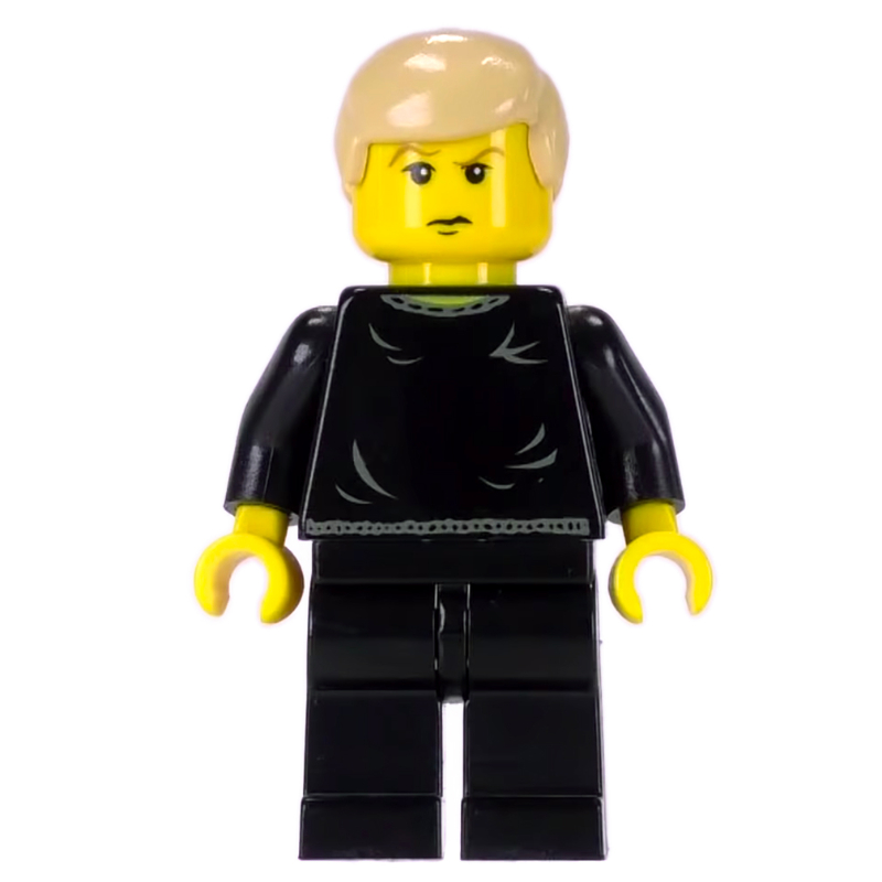 Lego Draco Malfoy, Yellow Skin, Black Sweater