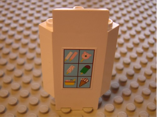 Lego Panel 3 x 3 x 6 Corner Wall with Ice Cream Menu Pattern (Sticker) - Set 6414