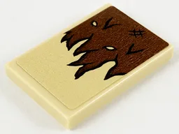 Tile 2 x 3 with Reddish Brown Tattered Cloth Pattern (Sticker) - Set 75967 / Tan