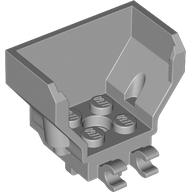 Lego Cockpit 4 x 2 x 3 with Pin Hole, and 2 Clips / Light Bluish Gray