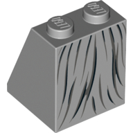 Lego Brick Sloped 65° 2 x 2 x 2 with Bottom Tube and Dress with Gray and Black Fabric Lines print / Light Bluish Gray