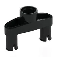 Technic Pin Connector 3L with 2 Pins and Center Hole [Pin Ridges Across Part] / Black