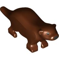 Lego Animal, Otter, Black Eyes and Nose Print