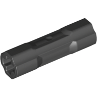 Lego Technic Driving Ring Connector Smooth [2 rounded and 2 flat side walls] / Black