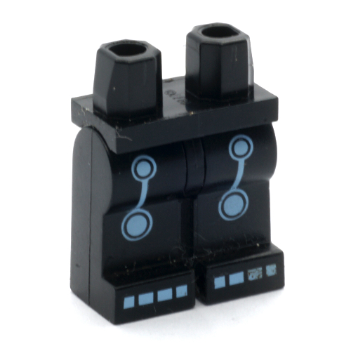 Lego Hips and Black Legs with Medium Blue Circles and Lines Print / Black