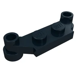 Plate Special 1 x 4 Offset with Bar Holes / Black