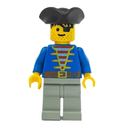 Pirate - Blue Jacket, Light Gray Legs, Black Tricorne