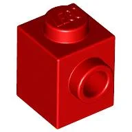 Brick Special 1 x 1 with Stud on 1 Side / Red