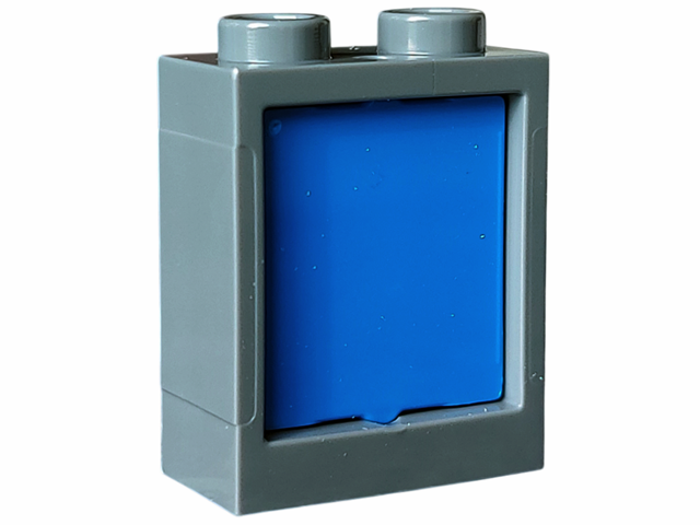 Lego Window 1 x 2 x 2 Flat Front with Blue Glass (60592 / 60601)