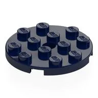 Plate Round 4 x 4 with Pin Hole / Dark Blue