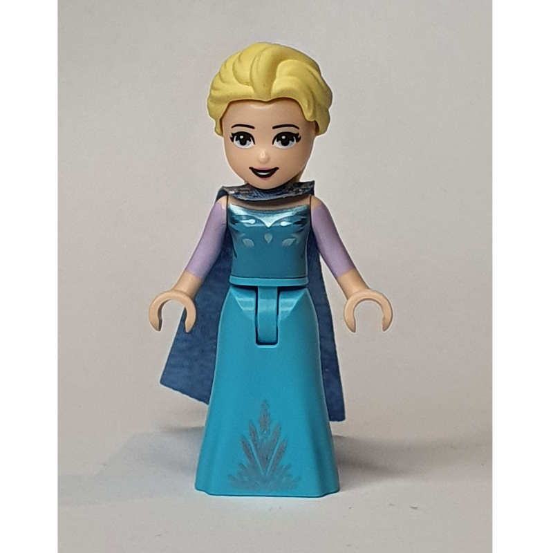 Lego Elsa - Medium Azure Dress, Medium Blue Cape - Open Mouth