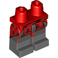 Lego Hips with Red Legs and Dark Bluish Gray Boots Pattern with Red Flannel Shirt Tied Around Waist Print / Red