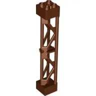 Support 2 x 2 x 10 Girder Triangular Vertical - Type 3 - Axle Hole, 3 Posts / Reddish Brown