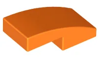 Brick Curved 2 x 1 No Studs [1/2 Bow] / Orange