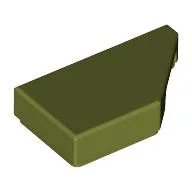 Tile 1 x 2 with Stud Notch Right / Olive Green