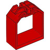 Lego Container / Box, Open Ended 2 x 4 x 4 with 1 Hinge Finger Each End / Red