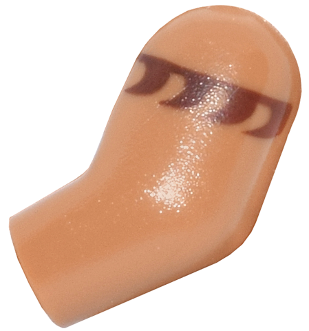 Lego Arm, Left with Reddish Brown Wave Tattoo Pattern / Medium Nougat