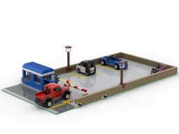 Minifig scale modular parking lot