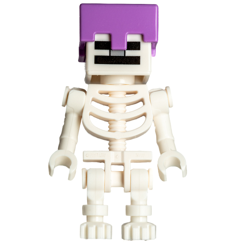 Lego Skeleton, Square Skull, Medium Lavender Helmet (78132 Torso)