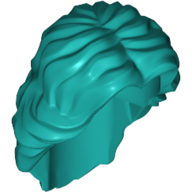 Lego Hair Mid-Length Wavy with Center Part / Dark Turquoise