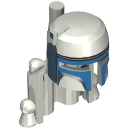 Helmet, Rocket Pack with Jango Fett Colors Print / Pearl Light Gray