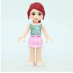 Mia - Sand Green Top, Bright Pink Skirt