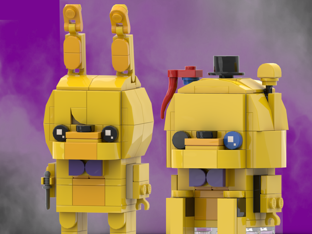Lego Golden Freddy and Spring Bonnie Brickheadz