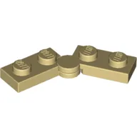 Hinge Plate 1 x 4 Swivel Top / Base - Solid Clip [Complete Assembly] / Tan