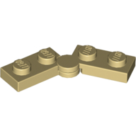 Lego Hinge Plate 1 x 4 Swivel Top / Base - Solid Clip [Complete Assembly] / Tan
