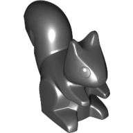 Lego Animal, Squirrel, Standing, Black Eyes and Dark Bluish Grey Nose Print / Black