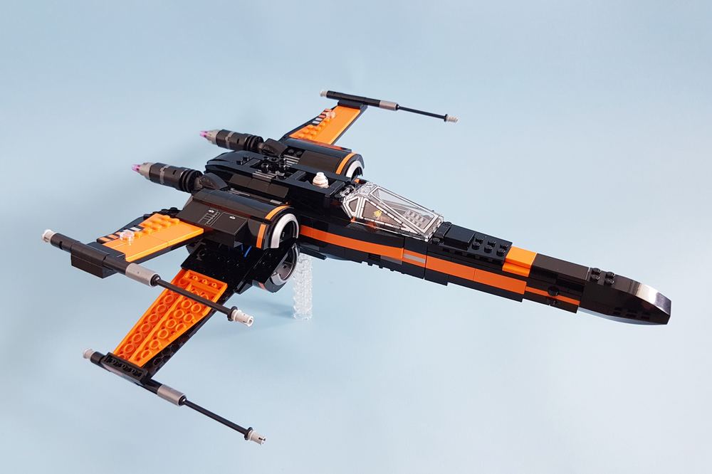 Lego How to hide rubber bands in Lego X-Wing 75102 and 75149 - tutorial