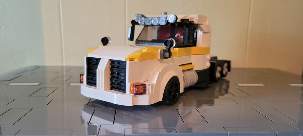 Lego White-Yellow Semi Truck