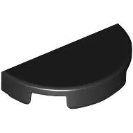 Tile Round 1 x 2 Half Circle / Black