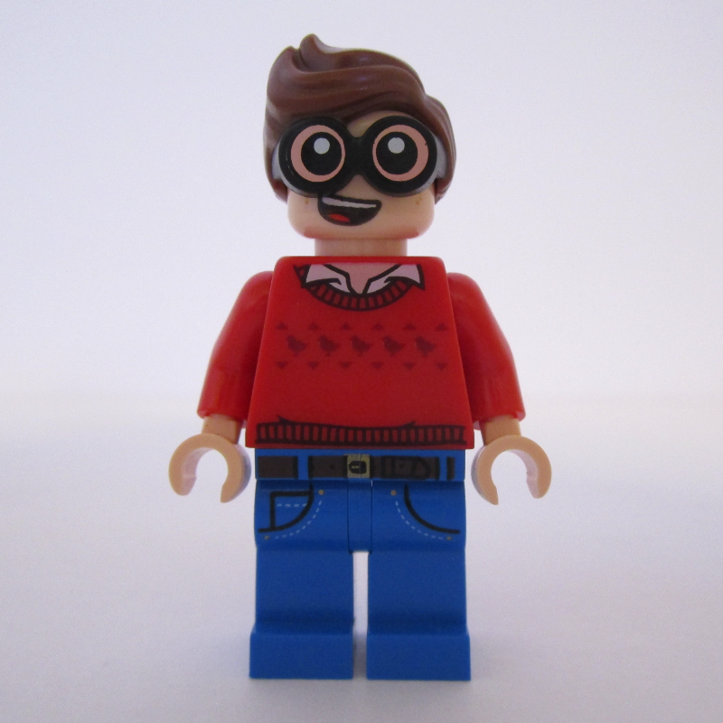 Lego Dick Grayson with Red Sweater with Dark Red Robins Pattern
