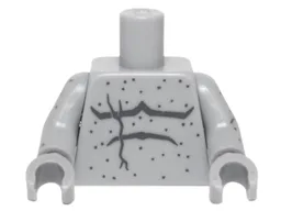 Torso Bare Chest with Crack and Speckled Stone Pattern / Light Bluish Gray Arms with Speckled Stone Pattern / Light Bluish Gray Hands